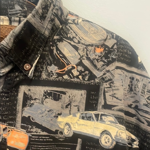 Vintage Car Print Button-Up Shirt men’s xxl - Picture 2 of 3
